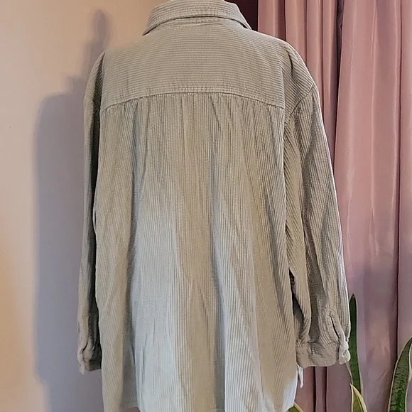 Vintage Cambridge Country Womens Corduroy Button Up Light Green Top Size 3XL EUC - Picture 3 of 12